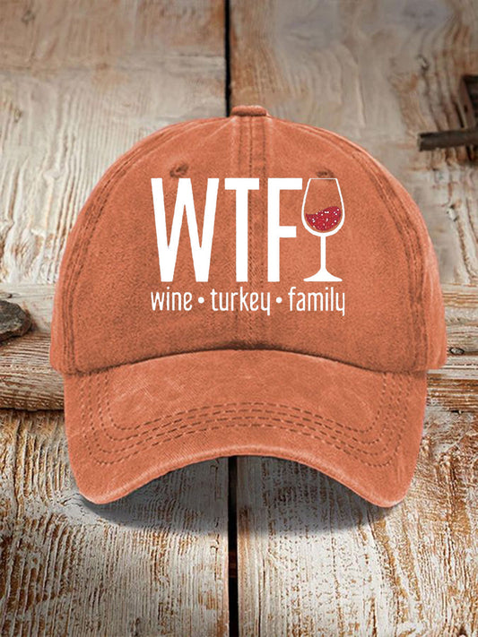 Unisex Wine Turkey Family Print Hat
