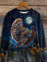 Women's Thanksgiving Turkey Print Sweatshirt