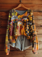 Women's Thanksgiving Turkey V-neck Imitation Sweater