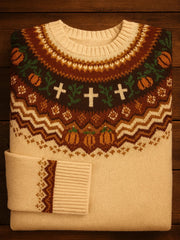 Women's Autumn Cross Print Casual Top