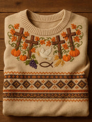 Women's Autumn Cross Print Casual Top