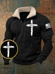 Men's Goat God Over All Things Pocket Fur Collar Zip Hoodie