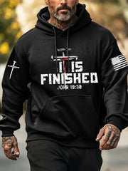 Men's It Is Finished Printed Casual Hoodie