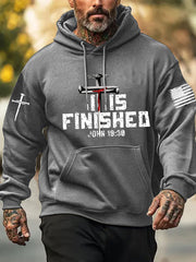 Men's It Is Finished Printed Casual Hoodie