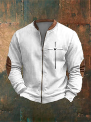 Men's Cross Print Casual Jacket
