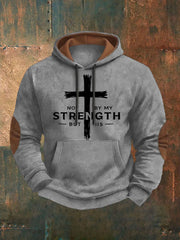 Men's Not By My Strength But His Printed Casual Hoodie
