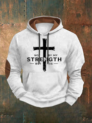 Men's Not By My Strength But His Printed Casual Hoodie