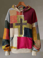 Men's Faith Cross Art Oversized Drop-Shoulder Hoodie