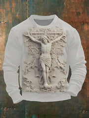 Men's Faith Christianity Jesus Art Print Crew Neck Sweatshirt