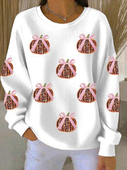 Women's Thanksgiving Pumpkins Art Print Casual Top