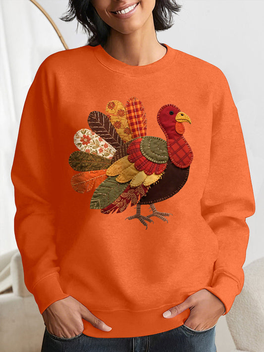 Women's Thanksgiving Turkey Print Sweatshirt