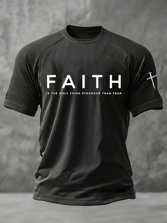 Men's Faith Print Casual T-shirt