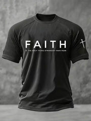 Men's Faith Print Casual T-shirt