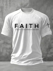 Men's Faith Print Casual T-shirt