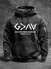 Men's God Is Greater Than The Highs And Lows Printed Casual Hoodie