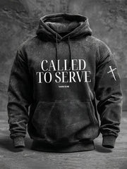 Men's Called To Serve Printed Casual Hoodie