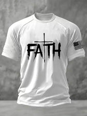 Men's Faith Cross Printed Short Sleeve T-shirt