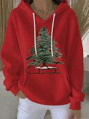 Women's Christmas Print Casual Hoodie