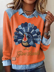 Women's Thanksgiving Print Top