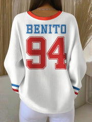 Women's Bunny Football Music Lover Printed Sweatshirt