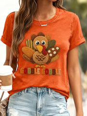 Women's Thanksgiving Printed T-shirt