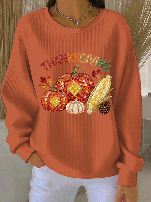 Women's Thanksgiving Print Casual Sweatshirt