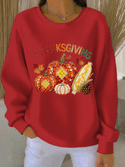 Women's Thanksgiving Print Casual Sweatshirt
