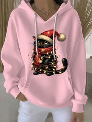 Women's Christmas Print Casual Hoodie