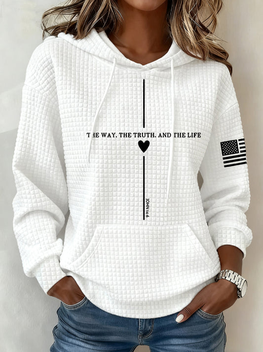 Women's The Way And The Truth And The Life John 14:6 Small Checkered Hoodie