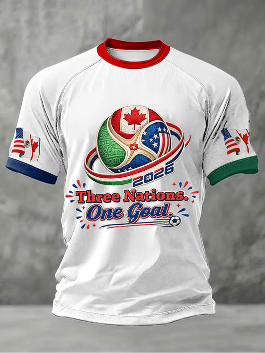 Men's Soccer 2026 Printed Casual T-Shirt