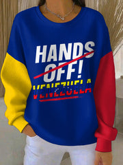 Women's Hands Off Venezuela Print Sweatshirt