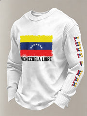 Men's Venezuela Libre Printed Waffle Sweatshirt