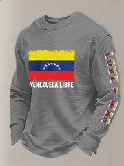 Men's Venezuela Libre Printed Waffle Sweatshirt