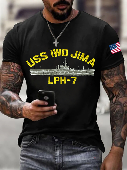 Men's USS Iwo Jima (LHD-7) Short-sleeved T-shirt