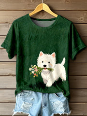 Women's Lovely West Highland White Terrier Art Print T-Shirt