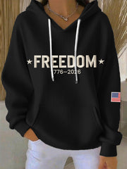 Women's America Freedom 1776–2026 Embroidered Pattern Hoodie