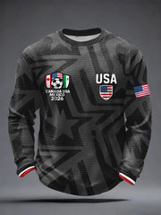 Men's USA Soccer Supporter Waffle Long Sleeve T-Shirt