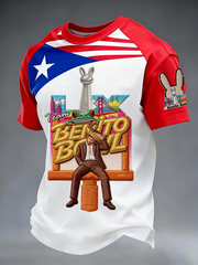 Men's Bunny Football Music Lover Printed short sleeves t-shirt