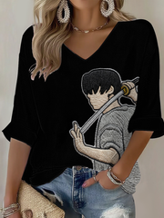 Women's BTS lovers Printed Waffle T-shirt