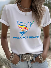Women's Walk For Peace Printed T-shirt