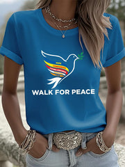 Women's Walk For Peace Printed T-shirt