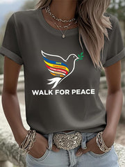 Women's Walk For Peace Printed T-shirt