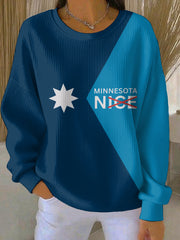 Women's Minnesota No ICE Print Casual Sweatshirt