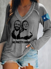 Women's Be Pretti Good Stand With Minnesota Abolish Ice Resist Long-Sleeve V-Neck T-Shirt