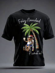 Unisex Christmas Puerto Rico Printed T-shirt