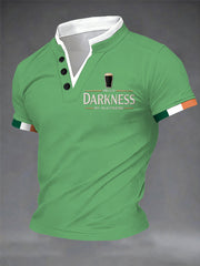 Men's Hello Darkness My Old Friend Double Layer Collar T-Shirt