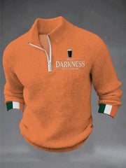 Men's Hello Darkness My Old Friend Printed Casual Zipper Pullover