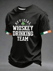Men's St. Patrick's Day Official Whiskey Drinking Team Printed T-shirt