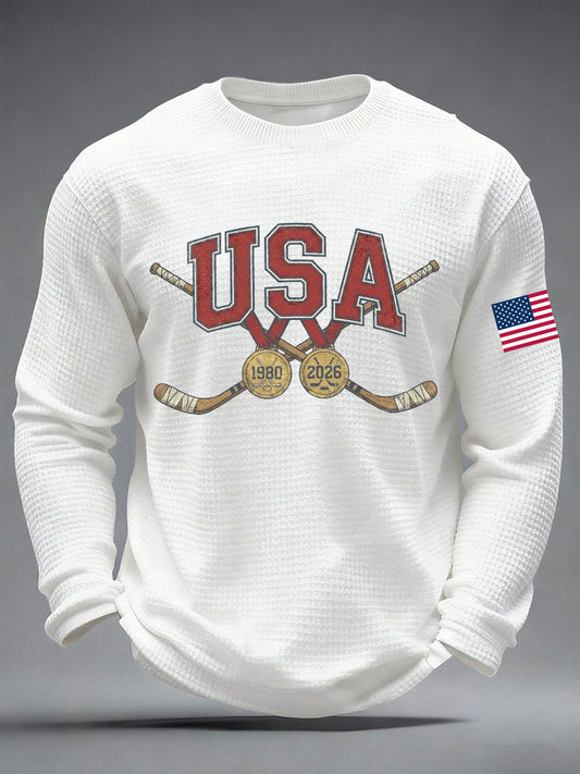 Men's American Hockey Printed Casual T-Shirt