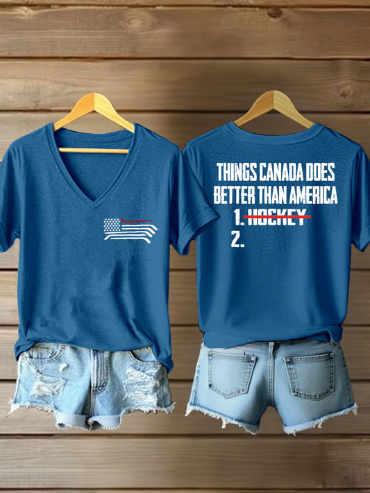 Women's Things Canada Does Better Than America Printed Casual T-Shirt